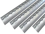 Aluminium Airlineschienen Set halbrunde Form 1 - 10 Meter - Halbrunde Airlineschiene zur Ladungssicherung für LKWs und Wohnmobile - Gebohrte Zurrschiene Silber - Zurrleiste / (4 Meter ( 4 x 1 Meter ))