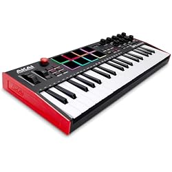 Akai Professional MPK Mini Plus 37-Key USB MIDI Keyboard Controller | Velocity-Sensitive Mini Keys, 8 MPC Pads, 64 Step Sequencer, MIDI/CV/Gate I/O, Software Suite Included, for Beat Makers