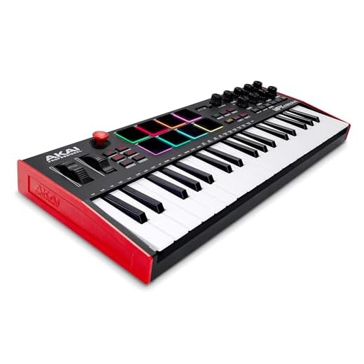 Akai Professional MPK Mini Plus - Teclado Controlador MIDI USB de 37 Mini Teclas y 8 Pads MPC, Secuenciador, Perillas y Software de Producción Musical