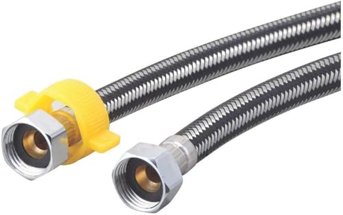 Image of SS-304 Heavy Duty Connection Pipe for Wash Basin, Geyser, Hot & Cold Water, Basin Mixer | Leak Proof Flexible Tap Connector Pipe | Rust Free, Durable, Long Life (18inch Black (Pack of 1)