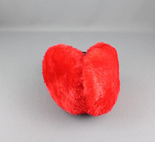 Red Faux Fur Furry Ear Muffs Warmers Fold Up Classic Old School Style Adjustable Head Band Christmas Red #TOP7