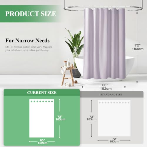 Dynamene Stall Waffle Shower Curtain 256 GSM Heavy Fabric 60x72 Lavender by Dynamene - Used condition - Image 2