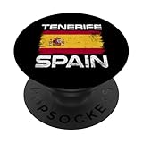 Bandera de España con diseño de Bandera de Tenerife PopSockets PopGrip Adhesivo