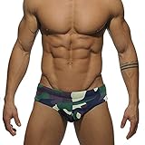 UXH Mens Swimsuit Briefs Padded Swimwear Male Sexy Fashion Swimming Bikini Board Beach Surfing Swim (Camouflage, Tag M (US S))