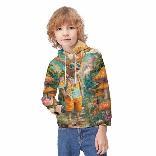 Imprimés en 3D Lumineux sur ce Sweat-Shirt à Capuche pour Enfant