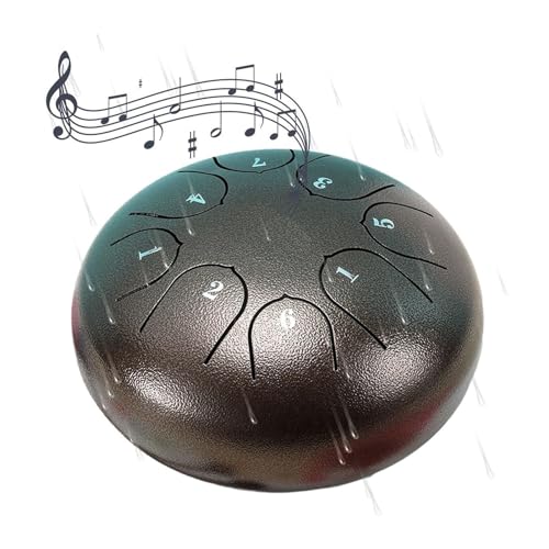 SOYON Steel Tongue Drum,Chakra Drum For Rain Outdoor, Drum Rain Chime Waterproof,Rain Drum For Garden Instrument, Chakra Drum 6 Inches 8 Notes(Brown)