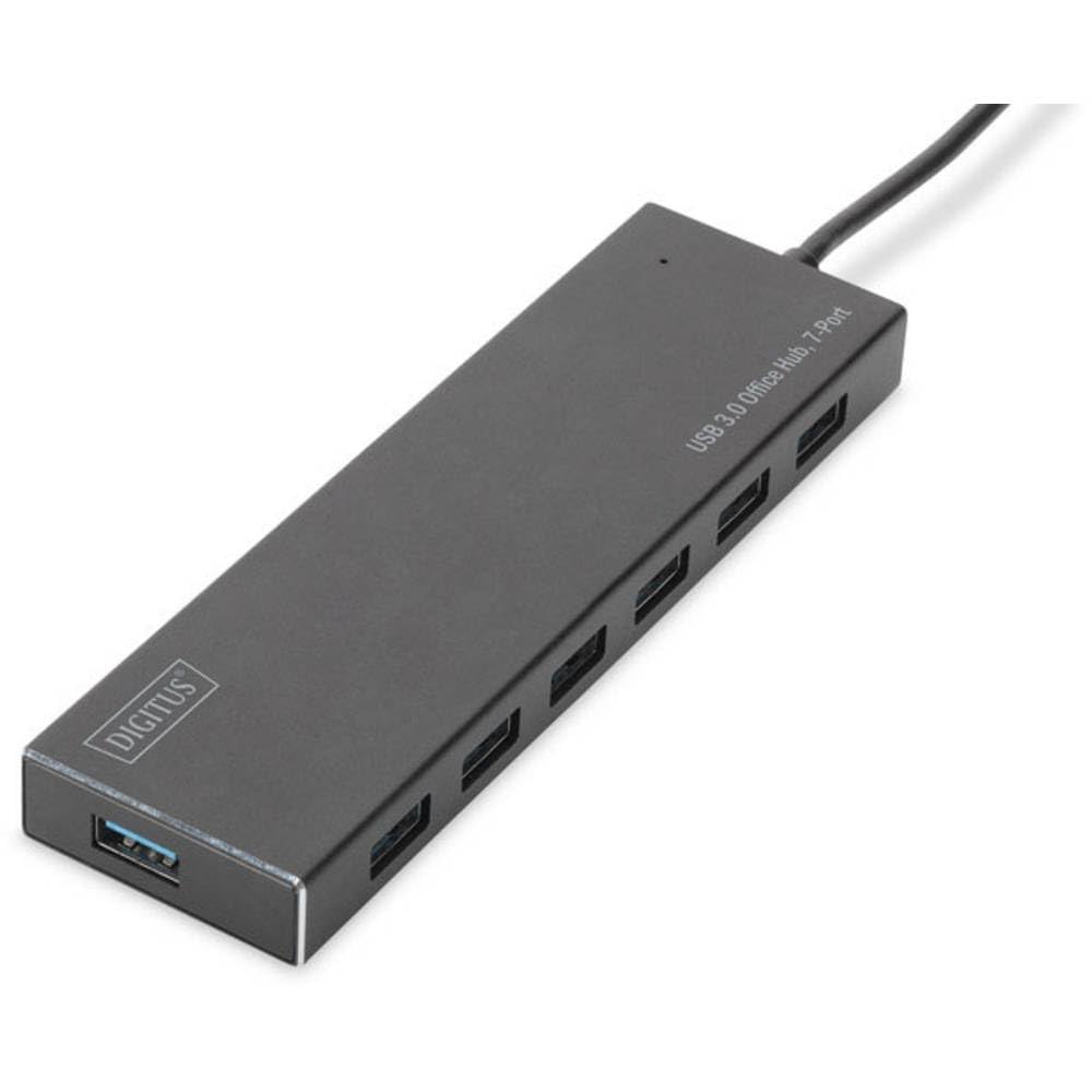 Digitus USB HUB - 7 Puertos - Super Speed ​​USB 3.0 - 5 GBIT / S - Plug & Play - Carcasa de aluminio - Negro