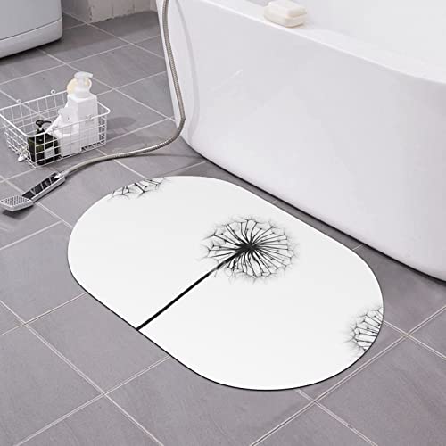 UNIOND Pusteblume bedruckte Badematte, super saugfähig, Duschmatte, rutschfester...