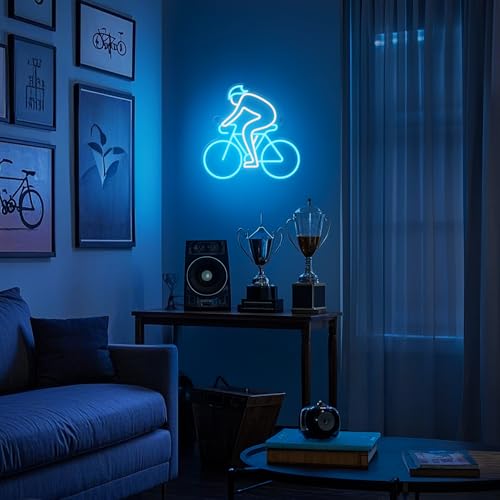 Image of CoolGift Mart Bicycle Neon Sign, Sports Enthusiasts' Ultimate Wall Decor, Dimmable LED Light for Bedroom Living Room Gaming Room Man Cave College Club Shop, Gift for Cyclists Bicycle Lovers