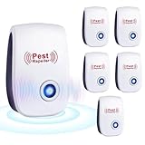 Dhqkqg Ultraschall Schädlingsbekämpfer, 6 Stück Pest Control Repeller, Pest Repeller, Ultraschall & Elektronische Insektenschutzmittel, für Mücken Mäuse Ratten Kakerlaken Spinnen Fliegen