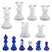 Moule en silicone d'échecs,6 Pcs 3D Checkers Résine Moule International Brouillons Pièce Échecs Résine Moule Silicone Époxy Résine Moulage Moule À La Main Jeu D'échecs Silicone Résine Kit Argile