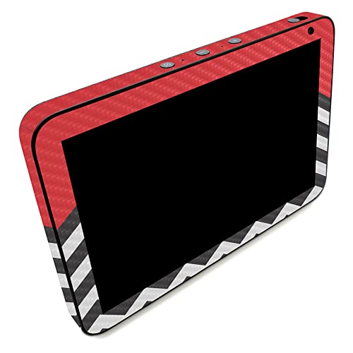 Image of MightySkins Carbon Fiber Skin Compatible with Amazon Echo Show 8 (Gen 2) - Red Chevron | Protective, Durable Textured Carbon Fiber Finish | Easy to Apply | Made in The USA