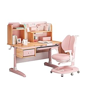 studiebalie Studietafel for kinderen en stoel lift studeertafel en stoel student bureau studietafel Slaapkamer met laden (Color : Pink)