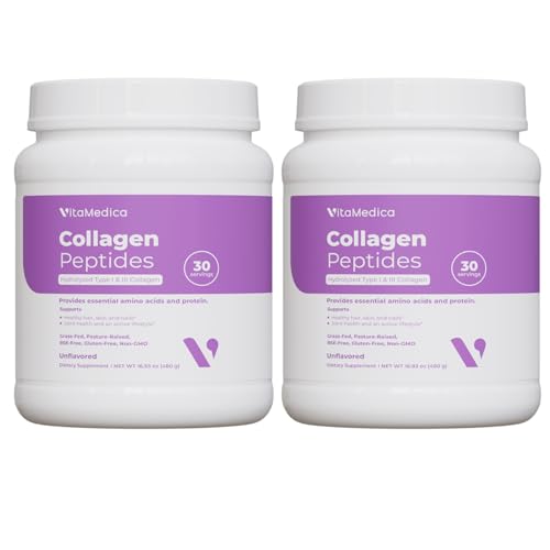 VitaMedica Collagen Peptides Powder, Hydrolyzed Types I & III - 2 Pack