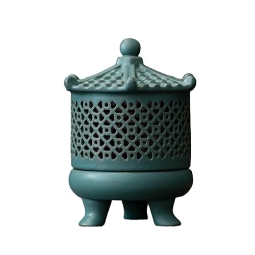 SLEEVE Incense Burner Holder Chinese Ancient Tower Plate Incense Burner Creative Home Incense Holder Ceramic Crafts Backflow Aromatherapy Burner Incense Holder(A)