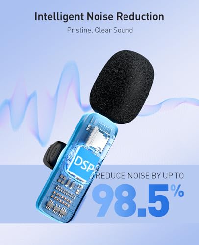Image of MENERESAS 3-in-1 Mini Microphone for iPhone: Wireless Lavalier Microphone with 80ft Range & 15H Battery - Noise Reduction Lapel Mic, Real-Time Monitoring for Video Recording Power Conditioners