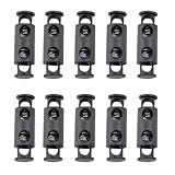 Jravezt コードストッパー 紐止め 10個入りゴム紐ストッパー 2穴 コードロック スプリング コードスト トグルストッパー 交換 補修用 ロープストッパー ズボン 紐 靴紐 バックリュックサック スポーツウェア用 (10個セット)