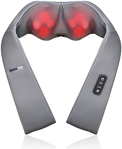 Shiatsu Neck and Back Massager with Heat, Electric Shoulder Massager Deep Tissu Kneading Massage Pillow, Massagers for Neck Back Full Body Pain Relief, Home Car Office Use - Gift for Family Friends