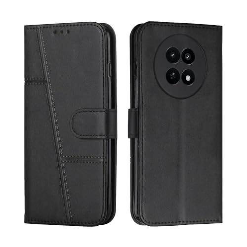 Image of Compatible for Shock Proof Flip Cover Back Case Cover for Realme 13 5G | Realme 12 5G | 12X 5G | Narzo 70x 5G | C65 5G | N65 (Flexible | Leather Finish | Card Pockets Wallet & Stand
