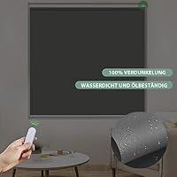 HOMEDEMO Elektrische Rollos Wiederaufladbare Verdunklungsrollo mit Motor & Fernbedienung, Dunkelgrau 100x120cm(BxH), Rollo Innen ohne Bohren klemmfix/mit Bohren, Smart Rollo mit Alexa kompatibel – Ansicht 3