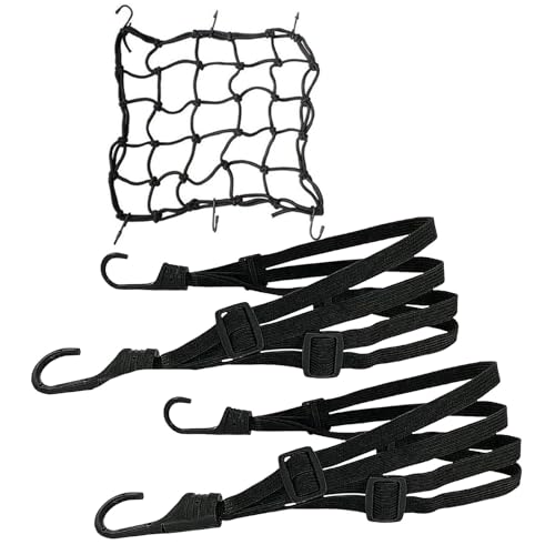 KERANEET 1 Pièces Filet Casque Moto 2 Pièces Sangle Bagage Elastique Sangle élastique Moto Conception réglable pour Vélo Moto Net Moto Filet Transport pour Fixer Casque Bagage Sac