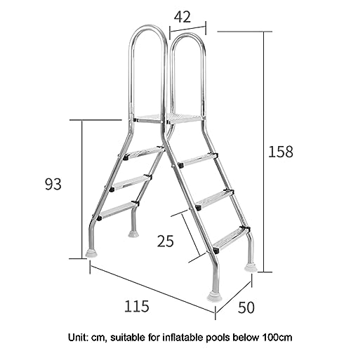 Escalera para piscina de 3 pasos con superficie antideslizante miniatura 6