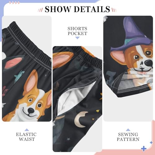 ZZXXB Halloween Puppy Dogs Boys Long Pants Soft Trousers Elastic Waist Kids Lounge Bottoms with Pockets S-XL4