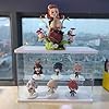 2 Tier Clear Acrylic Display Case Stand for Funko pop, 2 Layer Storage Cabinet Shelf Showcase Dustproof for Mini Toys Figures Stone Collectibles Assemble Organizer, White 9.8x4.5x5.9inch