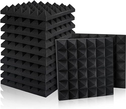 Image of Pyramid Soundproofing Studio Acoustic Foam 1'x1' - 2 Inches ( Pack of 18 ) Inches High Density, Soundproof Foam, Noise Reduction,Echo Absorption (Studio Charcoal, Pack of 18)