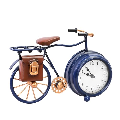 Ikee Design Metal Bicycle Desk Vintage Style Clock, Vintage