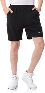 شورت فوق الركبة بأستك وشعار امامي للرجال من ديادورا، خامات متعددة