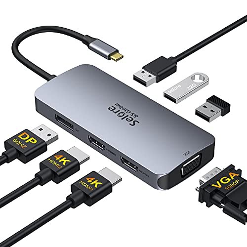USB Cハブ 4K HDMI、VGE 6イン1 USB CマルチポートUSB Amazon | USB C ハブ 6-in-1アダプタ hdmi type-c 4K@30HZ HDMI
