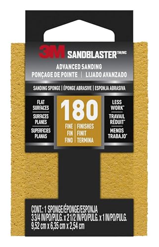3M 20907-180 Sand Blaster Sanding Sponges, 2.5 by 3.75 by 1-Inch