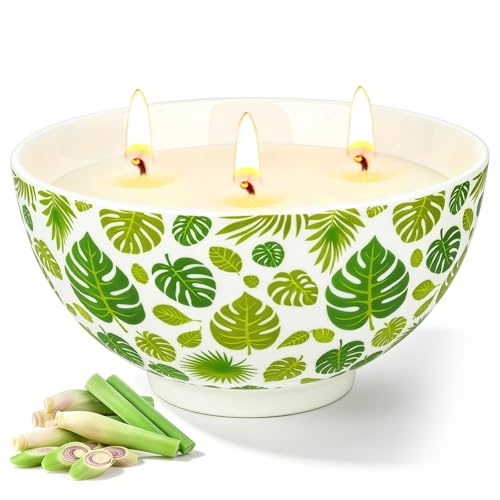 Citronella Candles Outdoor, 3 Wick Citronella Candles for Patio