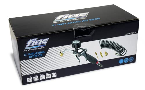 FIAC Bandenvulpistool met harde slang voor compressorbanden incl. 3 adaptermondstukken en slang, max. 8 bar - Afbeelding 3