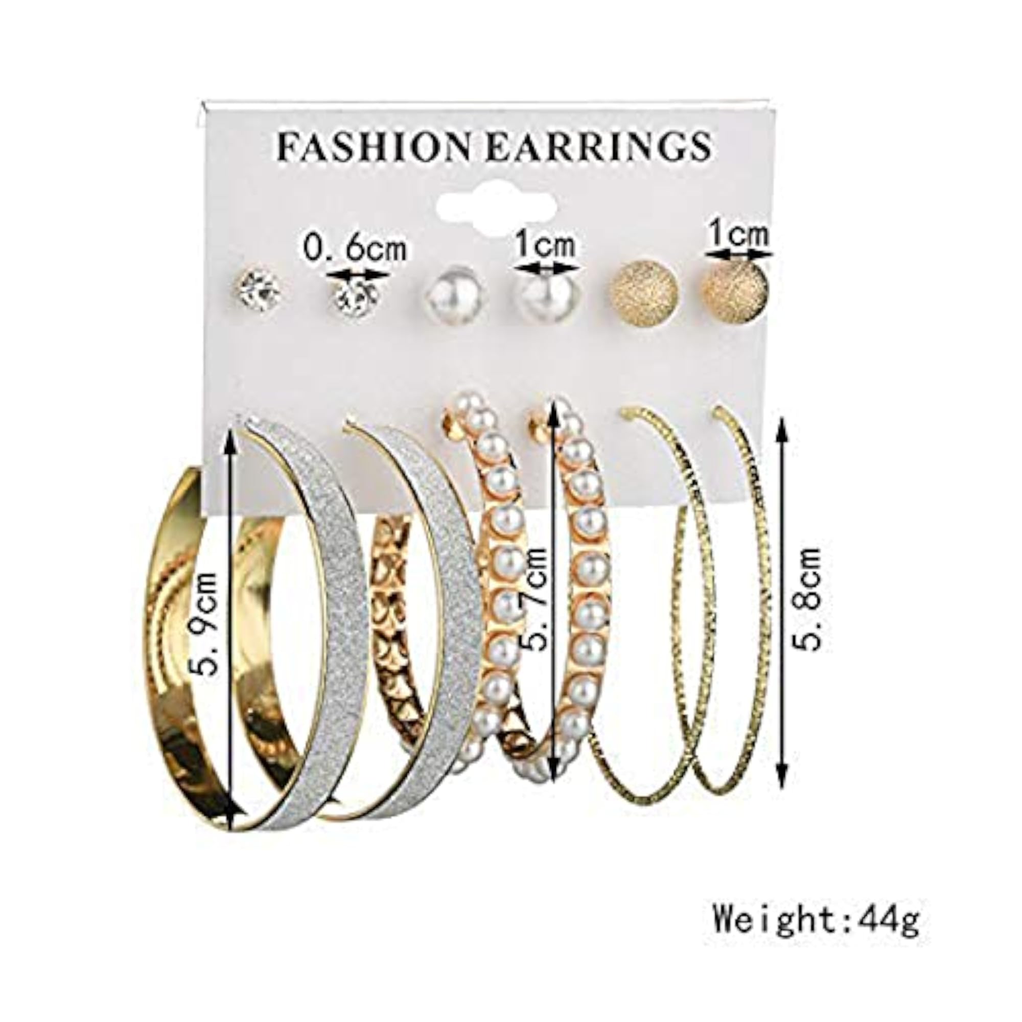 Pearl & AD Designs 6 Earrings Set