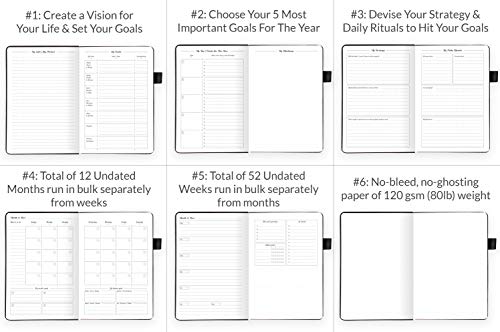 GoGirl Planner and Organizer for Women - Compact Size Weekly Planner, Goals Journal & Agenda to Improve Time Management, Productivity & Live Happier. Undated - Start Anytime, Lasts 1 Year - Turquoise