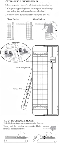 ماكينة تشذيب الورق الدقيقة من مكلي هوم مع مسطرة قابلة للسحب، متوافقة مع مقاس A4/A5، قاطع محمول بحافة مستقيمة لدفتر القصاصات والورق والحرف اليدوية والصور والملصقات والبطاقات