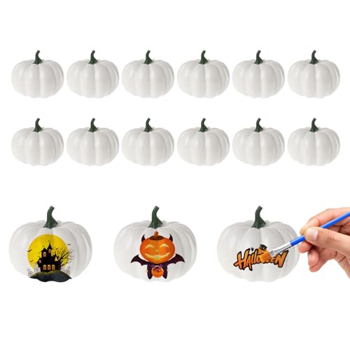 Herbstdeko Kürbis, Künstliche Kürbis Deko, 12pcs Herbstdeko...