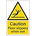 Price comparison product image V Safety Caution Floor Slippery When Wet Warning Sign - 150mm x 200mm - Self Adhesive Vinyl