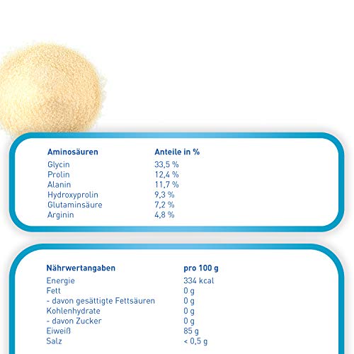 Pharma-Peter GELATINE Rind Pulver, mit 100% hochwertigem Eiweiß, 1000 g