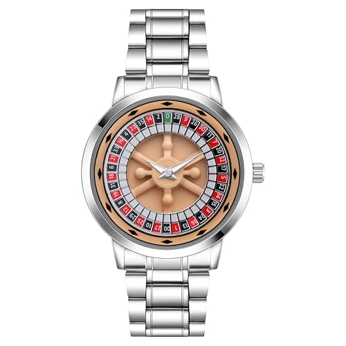 Image of Branded Men's Sport Quartz Watch Arrow Wheel Dial 360 Rotating Casual Fashion Stainless Steel Alloy Mens & Boy's Luxury Metal Gift Creative Watch
