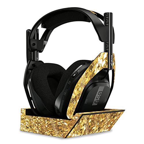 Image of MightySkins Glossy Glitter Skin Compatible with Astro A50 Wireless Headphones + Base Station (Gen 4) - Gold Chips | Protective, Durable High-Gloss Glitter Finish | Easy to Apply | Made in The USA