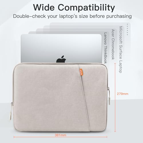 Image of JETech Laptop Sleeve for 15-Inch Notebook, Compatible with MacBook Air 15-Inch M5-M2, MacBook Pro 16-Inch M5-M1, Waterproof Shockproof Case with Accessory Pocket Bag (Starlight)