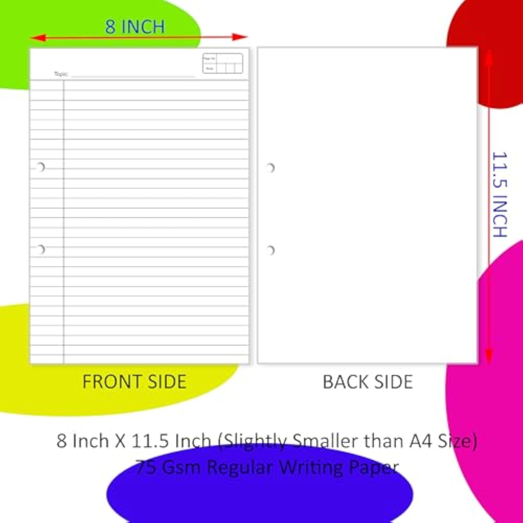 A4 Size, 200 Sheets, Loose Sheets for Binders