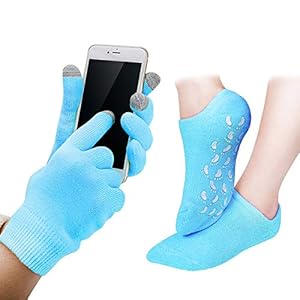 Touch Screen Moisturizing Gloves Gel Moisturizing Spa Gloves and Socks Set Gel Socks Heal Eczema Cracked Dry Skin for…