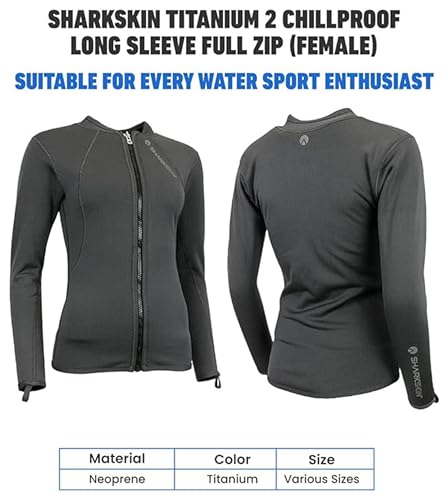 Sharkskin Titanium 2 Chillproof Camiseta de Manga Larga con Cierre Completo (Femenina) miniatura 2