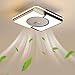 Ventilateurs de plafond à LED minimalistes modernes avec lumières 54W ventilateur de plafond carré lumière chambre à coucher ion négatif ventilateur invisible lumière restaurant salon avec télécommand