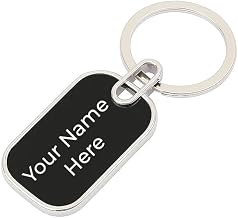 Personalized Stainless Steel Keychain with Custom Name Engraving, Trendy Design