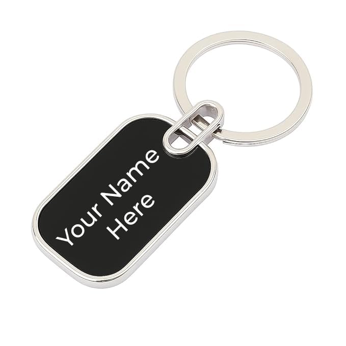 Personalized Stainless Steel Keychain with Custom Name Engraving, Trendy Design-image-4